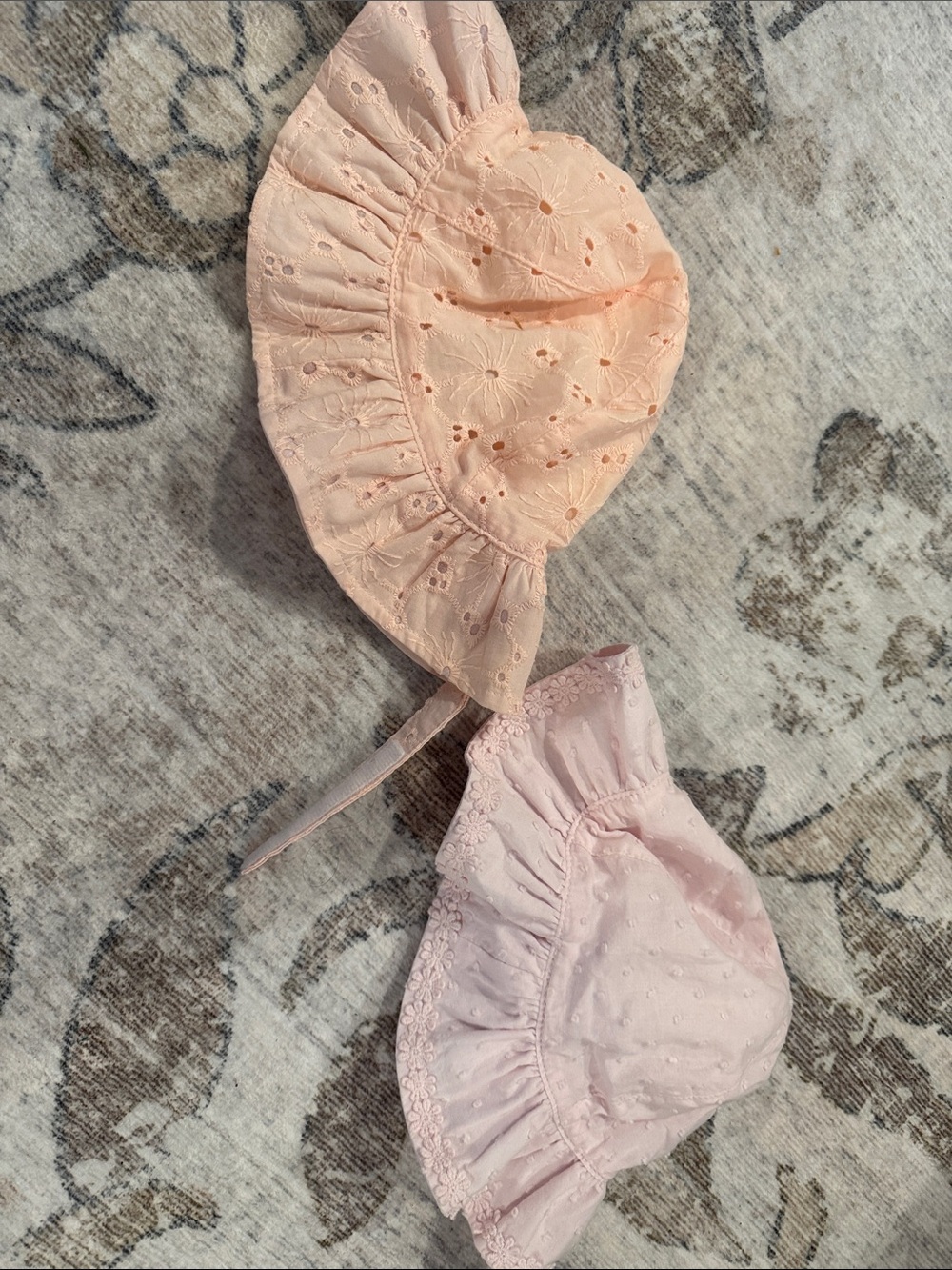 Carter's Peach and Light Pink Baby Sun Hat Set